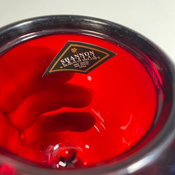 Godinger Shannon Crystal Designs of Ireland Red Apple Lidded Trinket votive - Picture 2 of 16
